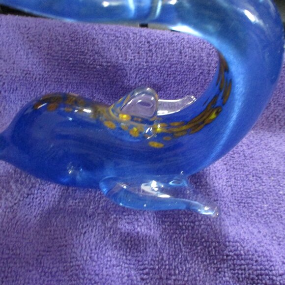 Vintage Whale Glass Blue & Gold touch of yellow - Picture 5 of 6